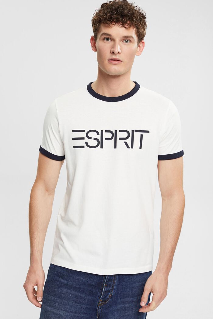 Jersey-T-Shirt mit Logo-Print, OFF WHITE, detail image number 0