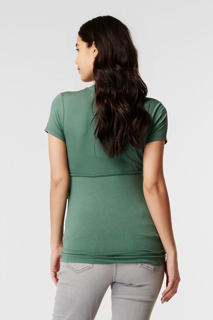 T-Shirt mit V-Ausschnitt, LENZING™ ECOVERO™, VINYARD GREEN, detail image number 3