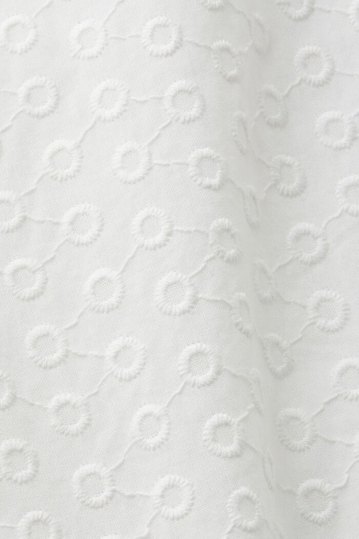 Hemdbluse mit Stickerei, 100% Baumwolle, WHITE, detail image number 4