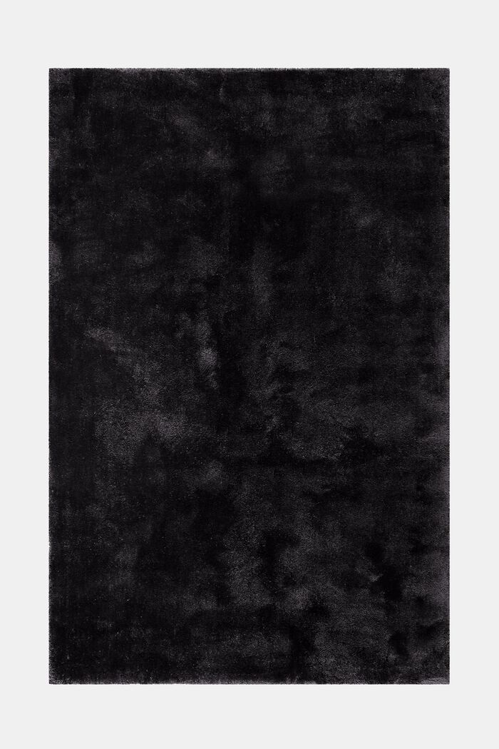 Hochflor-Teppich im unifarbenen Design, BLACK, detail image number 6