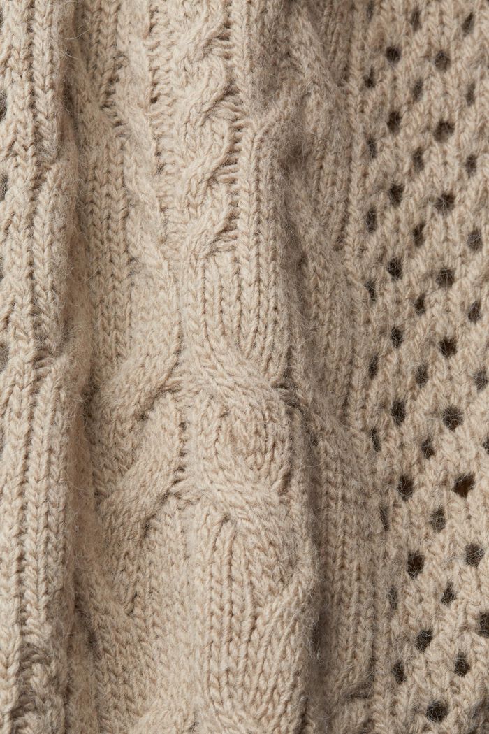 Pullover mit Zopf-Muster, LIGHT TAUPE, detail image number 4