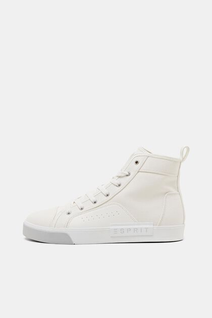 High Sneaker aus Canvas, WHITE, overview