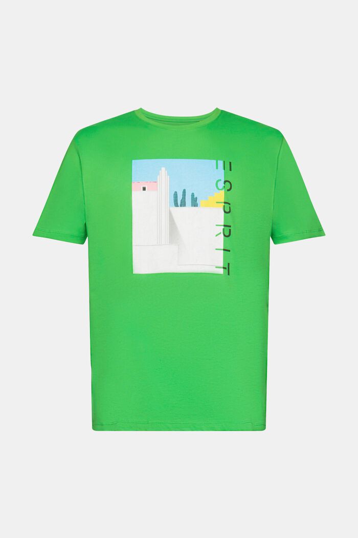 Baumwoll-T-Shirt mit Frontprint, GREEN, detail image number 6