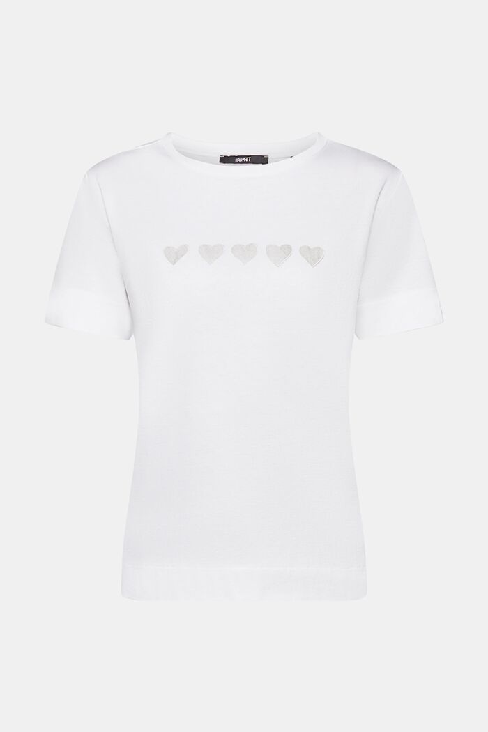 T-Shirt mit Print auf Brusthöhe, NEW WHITE, detail image number 6