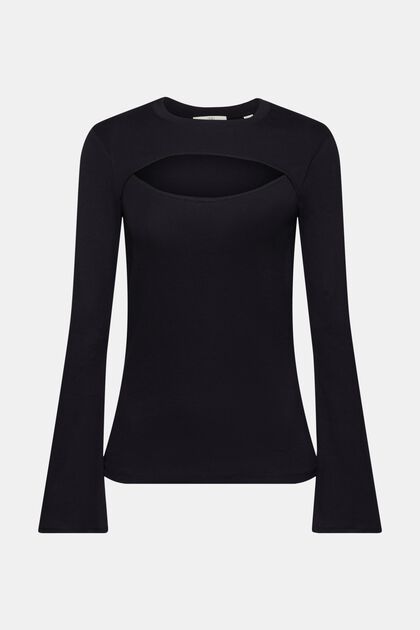 Longsleeve mit Cut-out-Detail, BLACK, overview