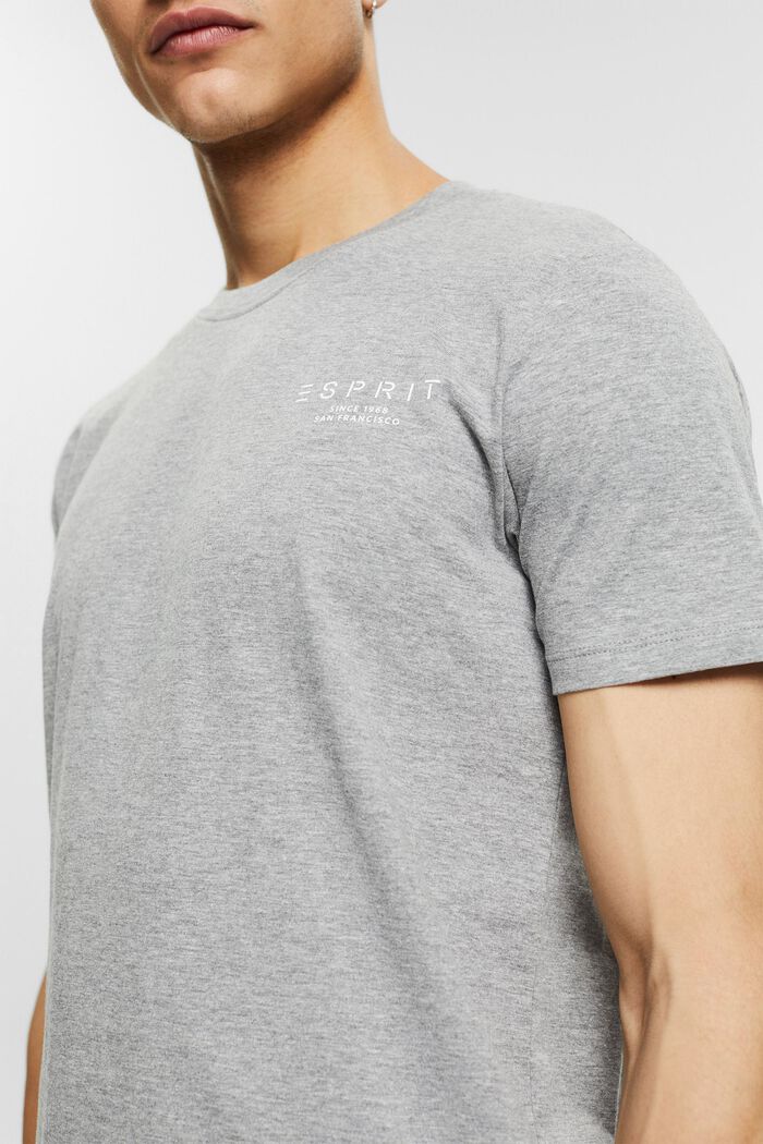 Jersey-T-Shirt mit Logo-Print, LENZING™ ECOVERO™, MEDIUM GREY, detail image number 1