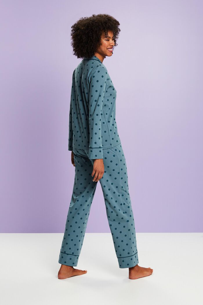 Langes Pyjama-Set aus Jersey, TEAL BLUE, detail image number 3
