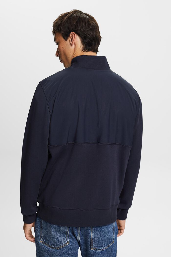 Troyer-Sweatshirt aus Materialmix, NAVY, detail image number 3