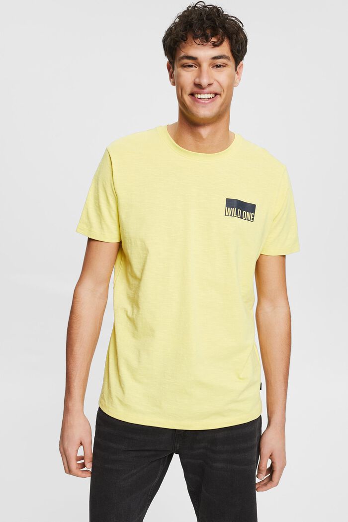 Men T-Shirts & Langarmshirts | Jersey-T-Shirt mit Print auf der Brust - GW17793