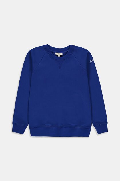 Sweatshirt mit Logo aus 100% Baumwolle, BRIGHT BLUE, overview