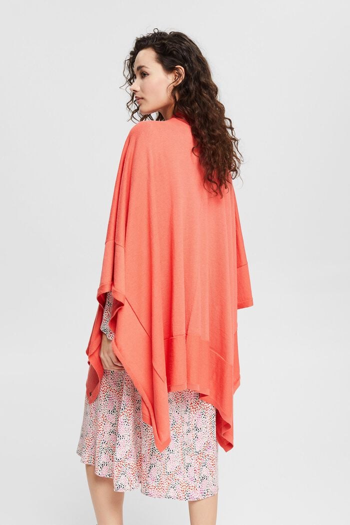 Recycelt: weicher Poncho, CORAL, detail image number 3