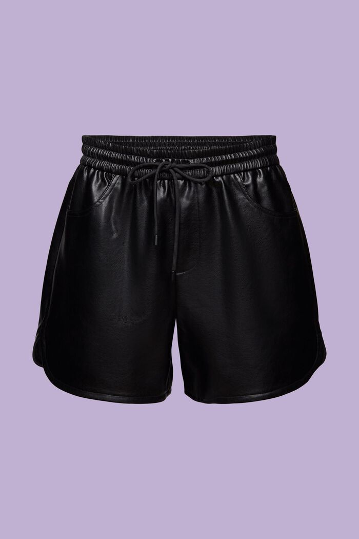 Shorts in Lederoptik, BLACK, detail image number 6