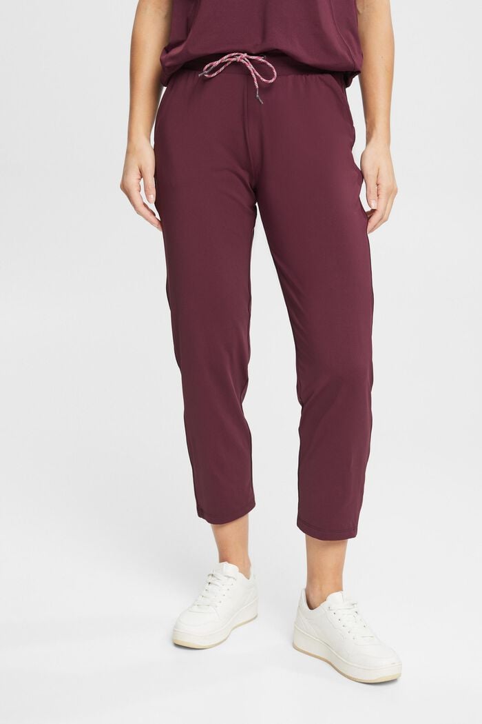 Gecroppte Jersey-Jogger-Pants mit E-DRY-Finish, BORDEAUX RED, detail image number 0