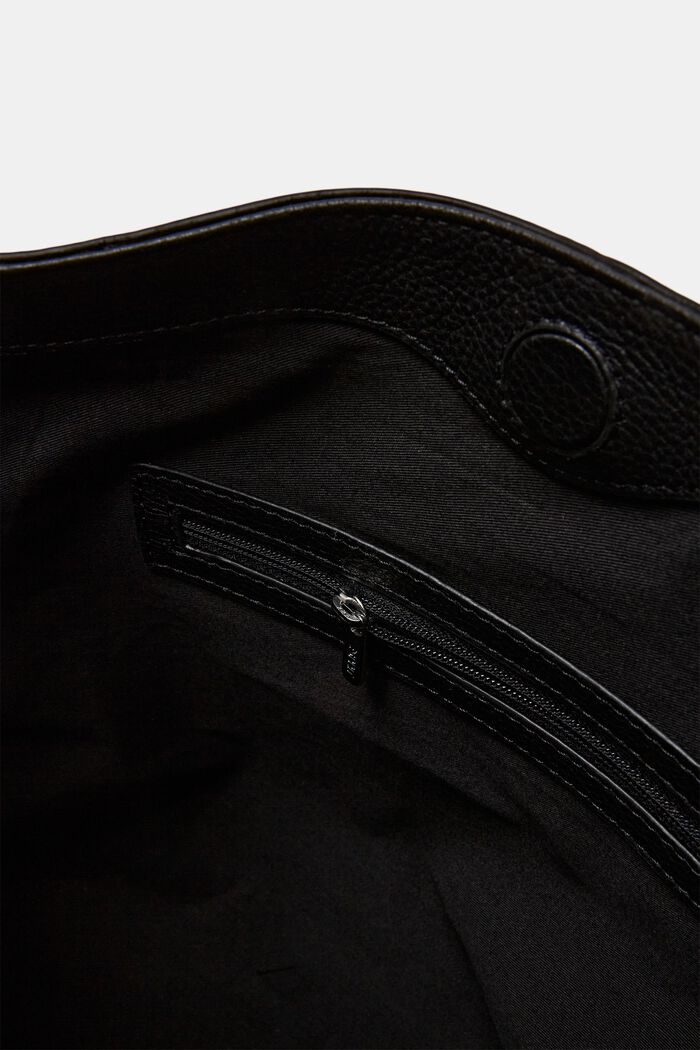 Schultertasche aus Leder mit abnehmbarem Henkel, BLACK, detail image number 3