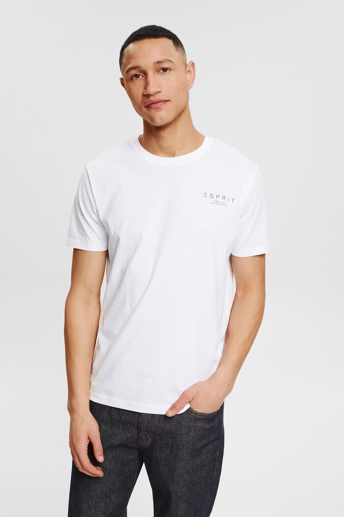 Jersey-T-Shirt mit Logo-Print, WHITE, detail image number 0