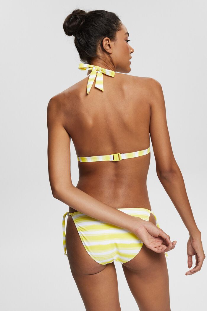 Wattiertes Bikini-Top mit Streifenmuster, BRIGHT YELLOW, detail image number 1