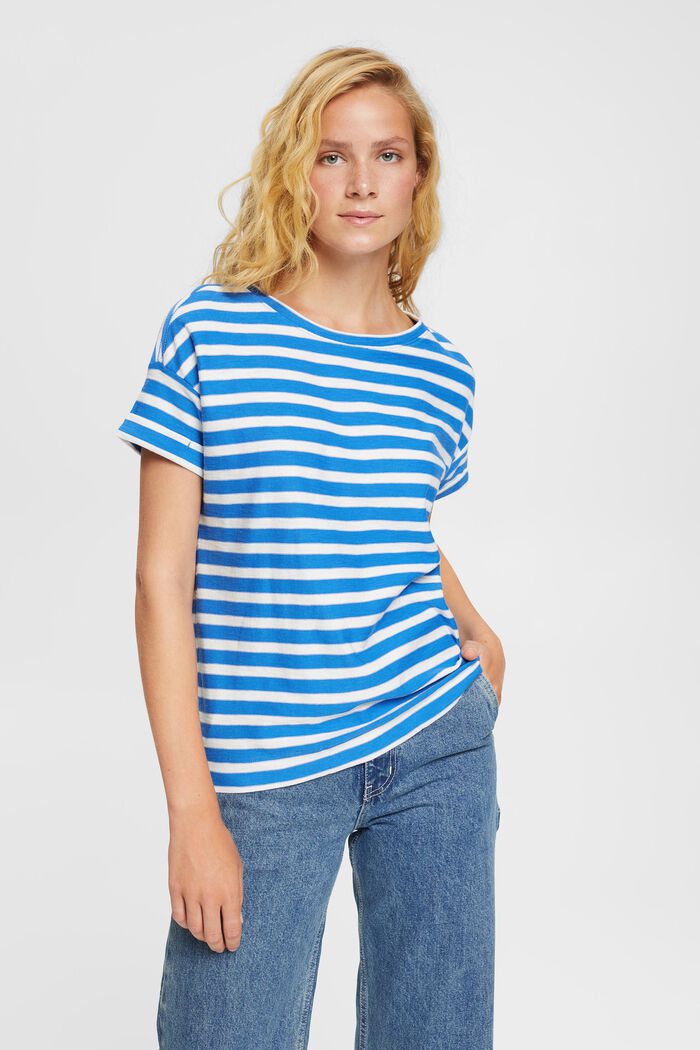 Streifen-T-Shirt, BRIGHT BLUE, overview