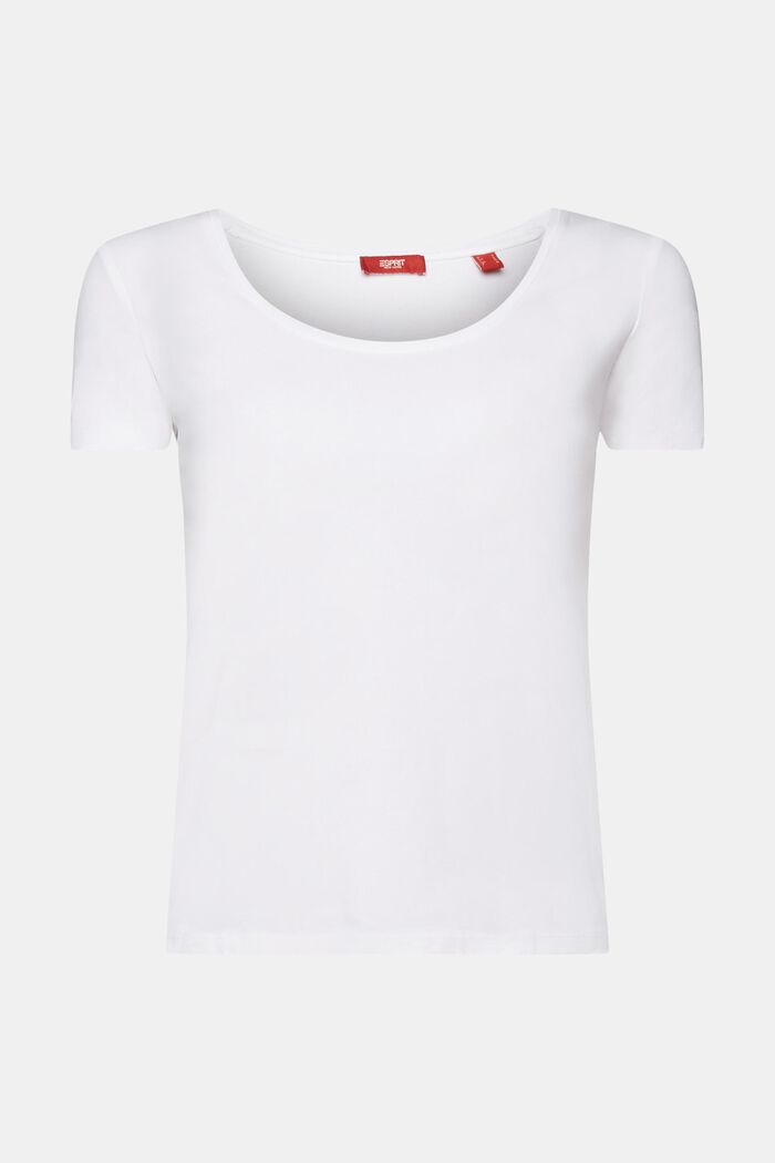 T-Shirt mit weitem Rundhalsausschnitt, WHITE, detail image number 6