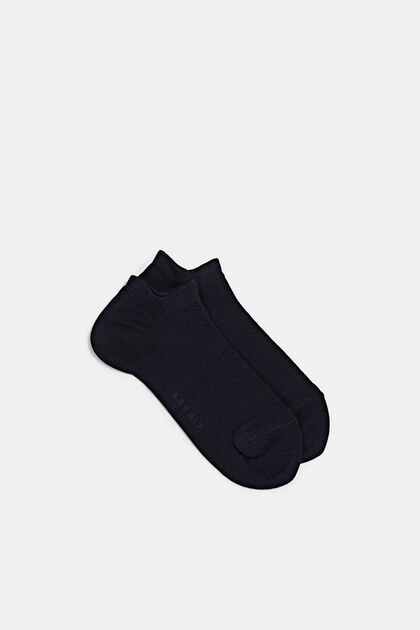 2-er Pack Sneaker-Socken, Bio-Baumwoll-Mix, MARINE, overview