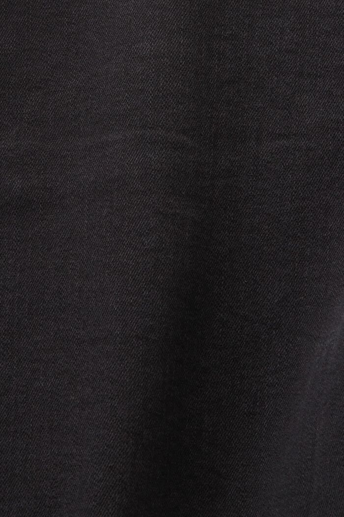 Gerade Jeansshorts mit mittelhohem Bund, BLACK DARK WASHED, detail image number 6