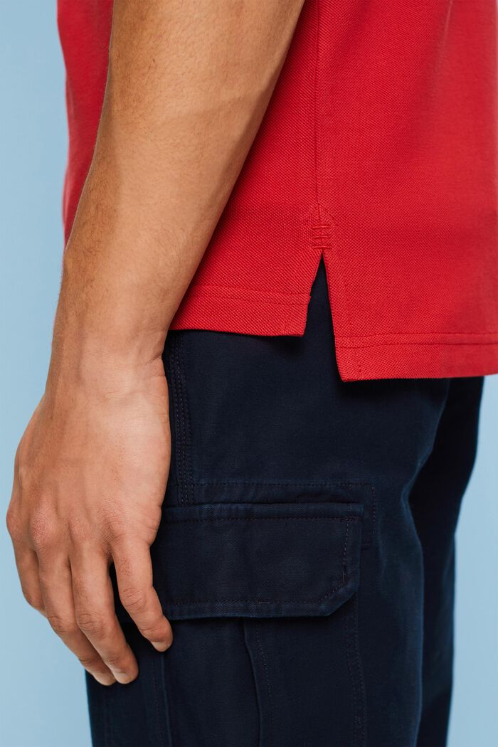 Poloshirt aus Baumwoll-Piqué, DARK RED, detail image number 3