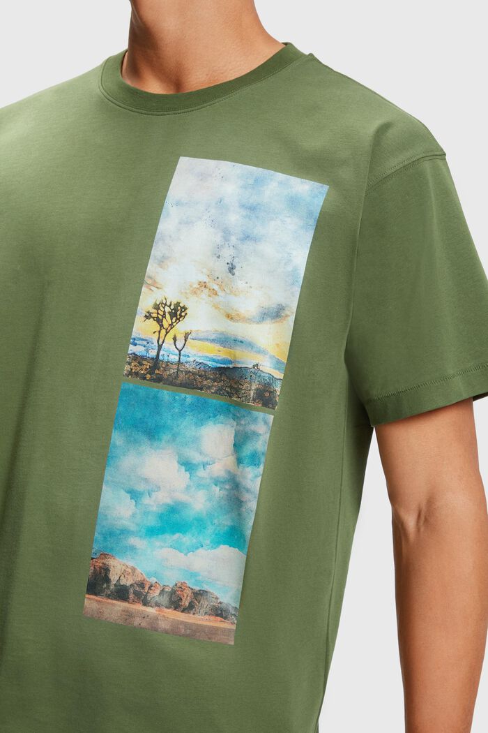 T-Shirt mit abgesetztem Landschafts-Print, FOREST, detail image number 2