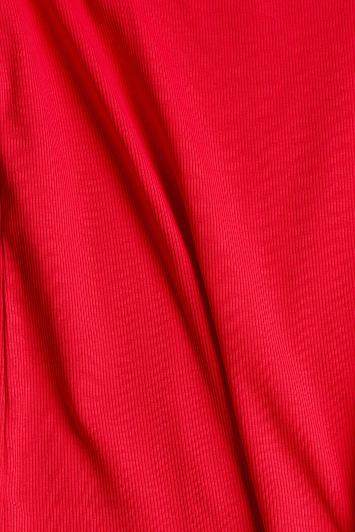Geripptes T-Shirt aus Bio-Baumwolle, RED, detail image number 4