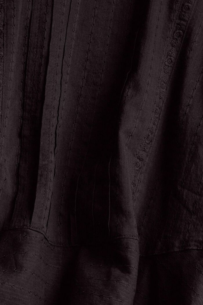 Kurzärmelige Bluse mit Stickmuster, BLACK, detail image number 4