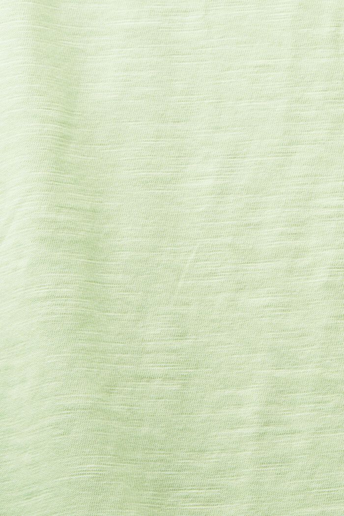 Jersey-T-Shirt mit V-Ausschnitt, LIGHT GREEN, detail image number 4