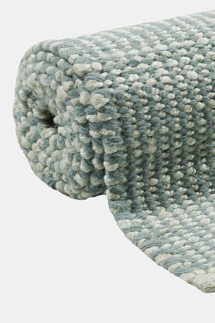 Handgewebter Teppich aus Woll-Mix, AQUA GREEN, detail image number 3