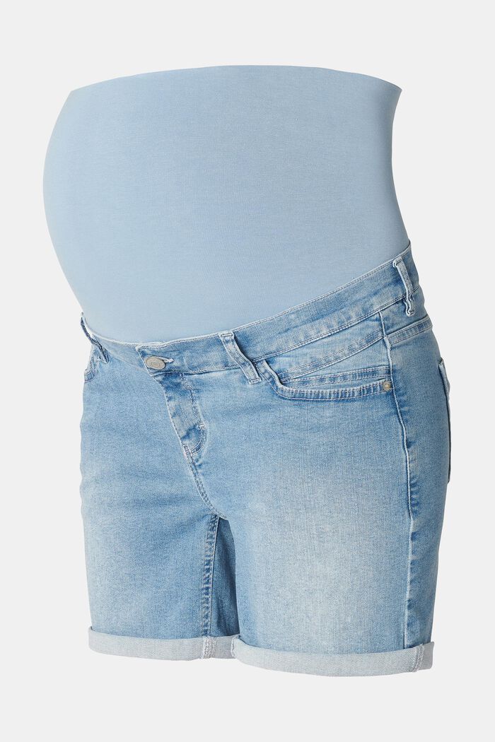 Jeansshorts mit Überbauchbund, BLUE LIGHT WASHED, detail image number 5