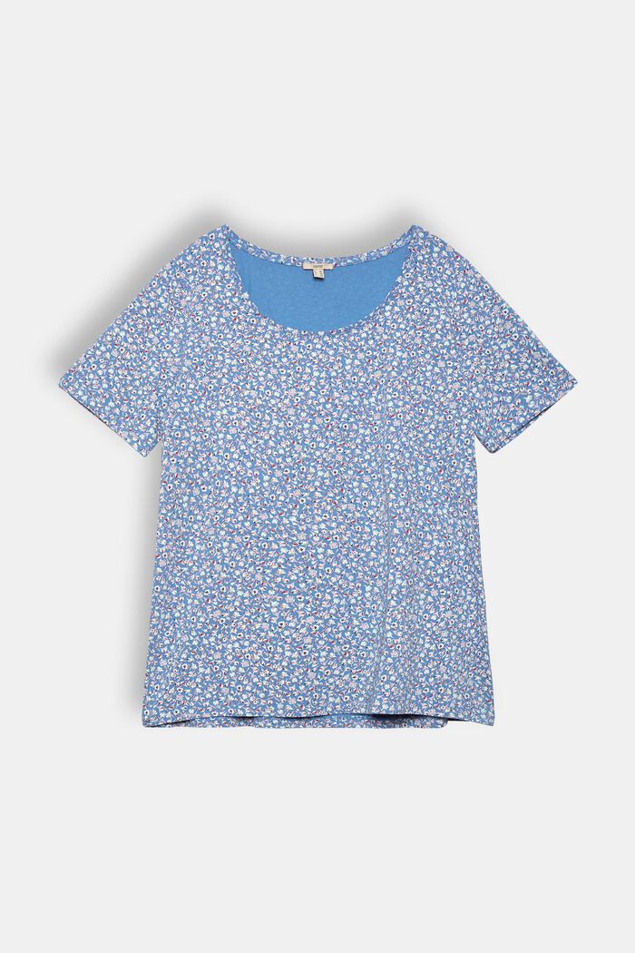 CURVY T-Shirt mit Musterprint, Bio-Baumwolle, LIGHT BLUE LAVENDER, detail image number 0