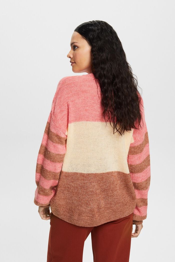 Pullover im Colorblock-Design, Wollmix, CORAL RED, detail image number 3
