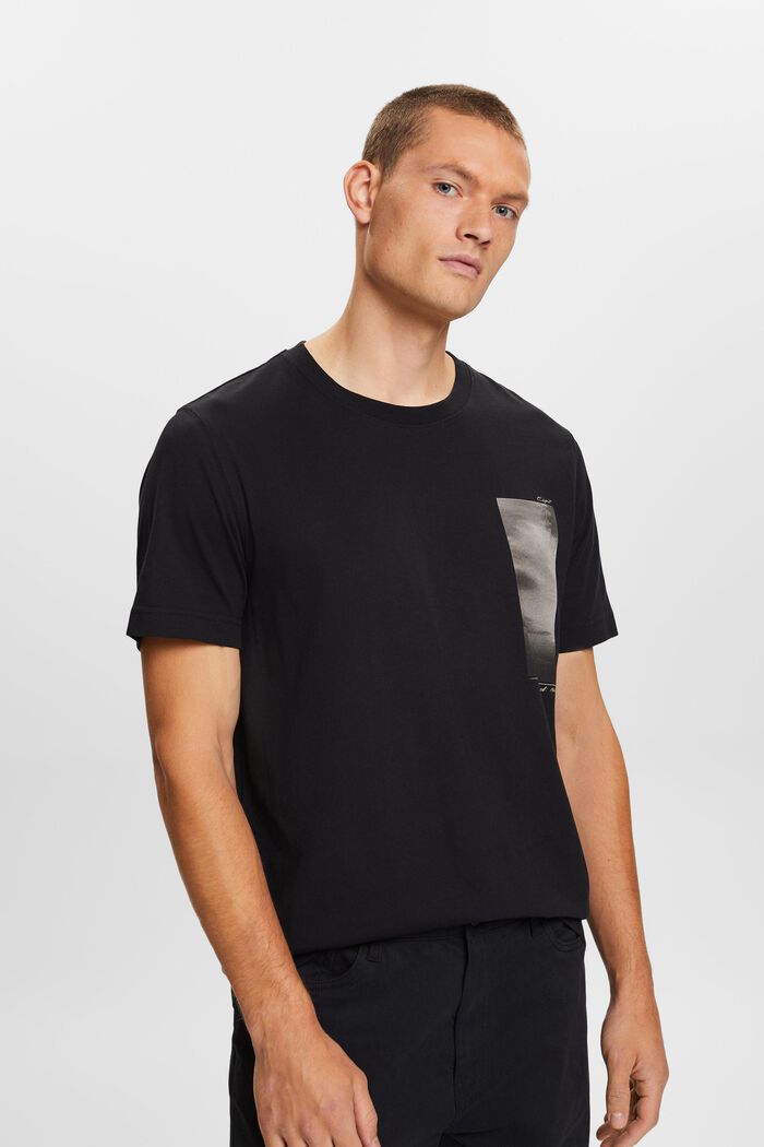 T-Shirt aus Bio-Baumwolle mit Print, BLACK, detail image number 2