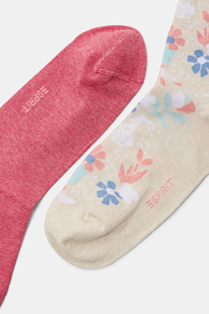Bedruckte halbhohe Socken, BEIGE/PINK, detail image number 2