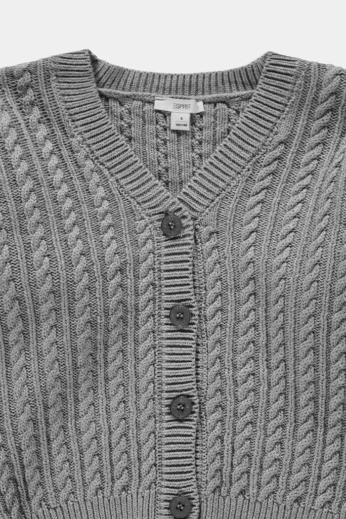 Sweaters cardigan, GUNMETAL, detail image number 2