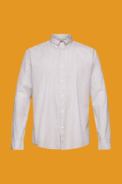Gestreiftes Hemd aus nachhaltiger Baumwolle, TOFFEE, overview