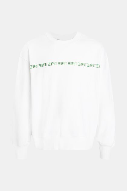 Geripptes Yagi Archive Sweatshirt mit Logo, WHITE, overview