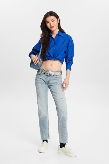 Jeans mit geradem Bein und mittlerer Bundhöhe