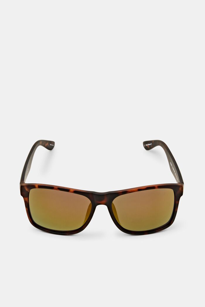 Getönte Sonnenbrille mit eckiger Fassung, HAVANNA, detail image number 0