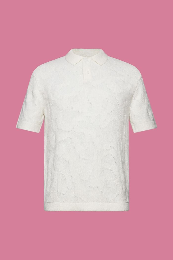 Poloshirt aus Bouclé, OFF WHITE, detail image number 6