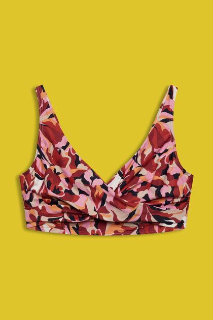 Unwattiertes Bügel-Bikinitop mit Blumenprint