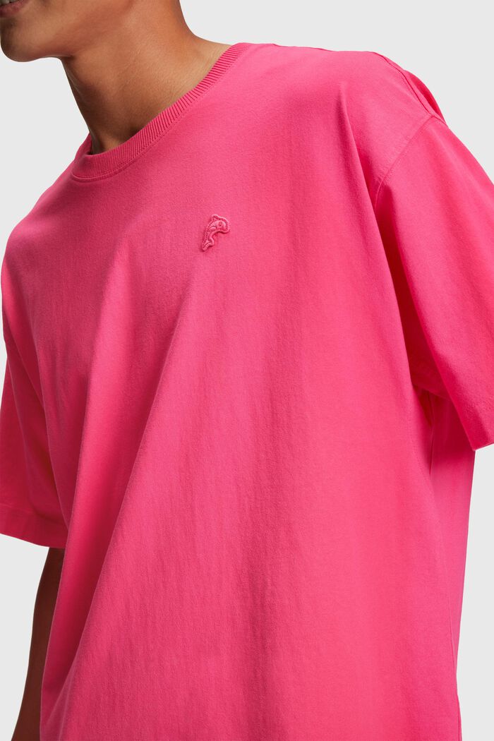 Relaxed Fit T-Shirt mit farbigem Dolphin-Batch, PINK FUCHSIA, detail image number 2