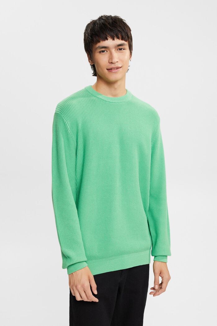 Sweater aus 100% Baunwollen, GREEN, detail image number 0