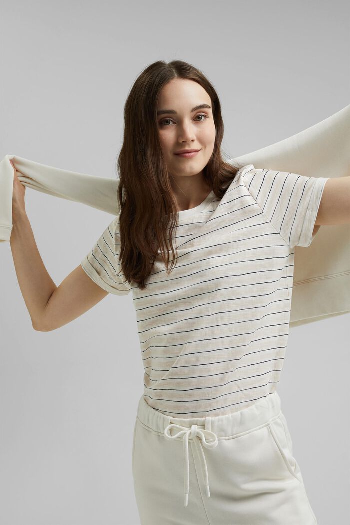 T-Shirt mit Print aus 100% Organic Cotton, OFF WHITE, overview