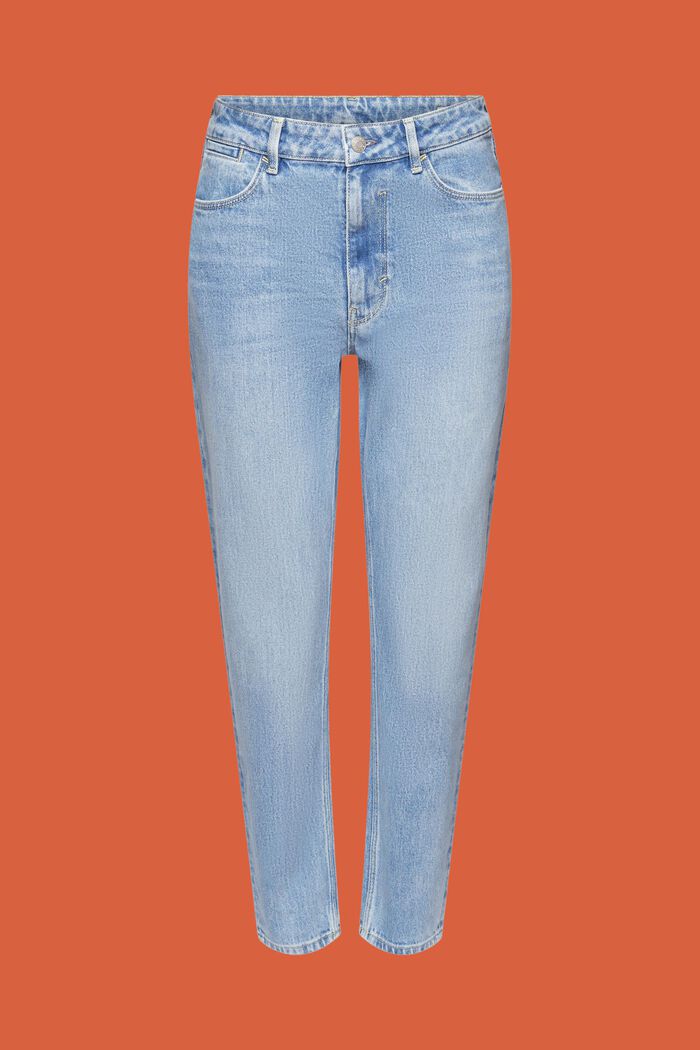 High-Rise-Jeans im Mom Fit, BLUE LIGHT WASHED, detail image number 6