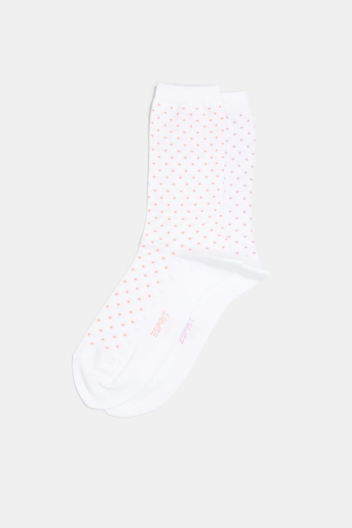 2er-Set Socken mit Polka Dots, Bio-Baumwolle, WHITE, detail image number 0