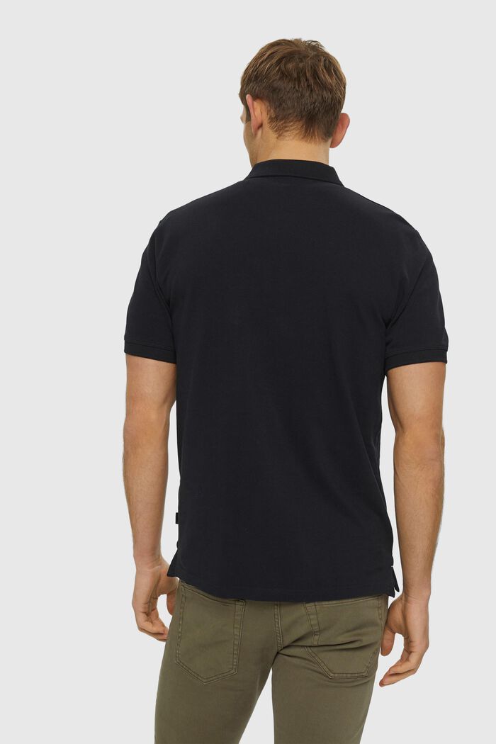 Piqué-Poloshirt aus Pima Baumwolle, BLACK, detail image number 3