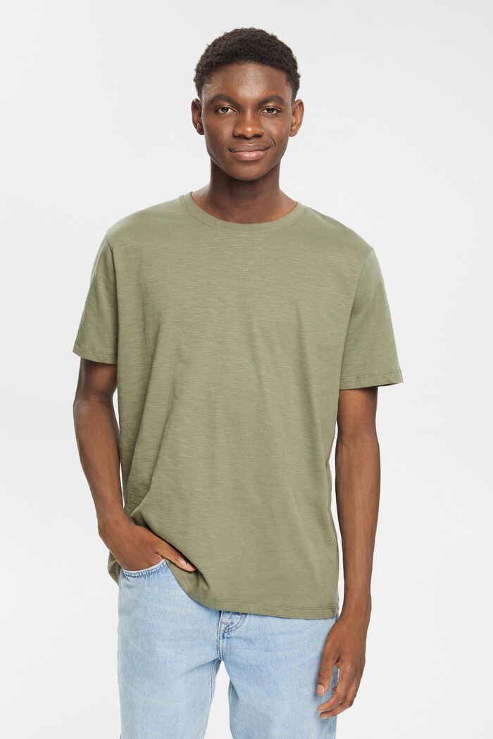 Jersey T-Shirt, 100% Baumwolle, KHAKI GREEN, detail image number 1