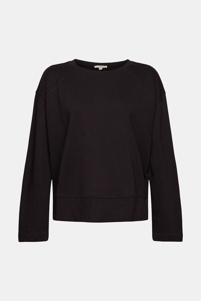Sweatshirt aus reiner Baumwolle, BLACK, detail image number 2